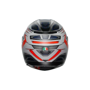 Close-up detail shot of the AGV K3's adjustable top ventilation ports and integrated rear spoiler.