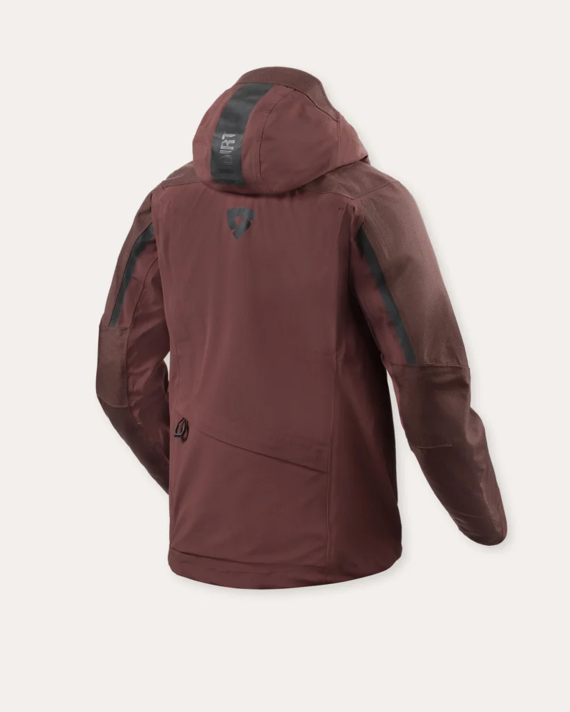 Close-up detail shot of the waterproof TIZIP zipper on the chest of the Rev'It Component 2 H2O jacket