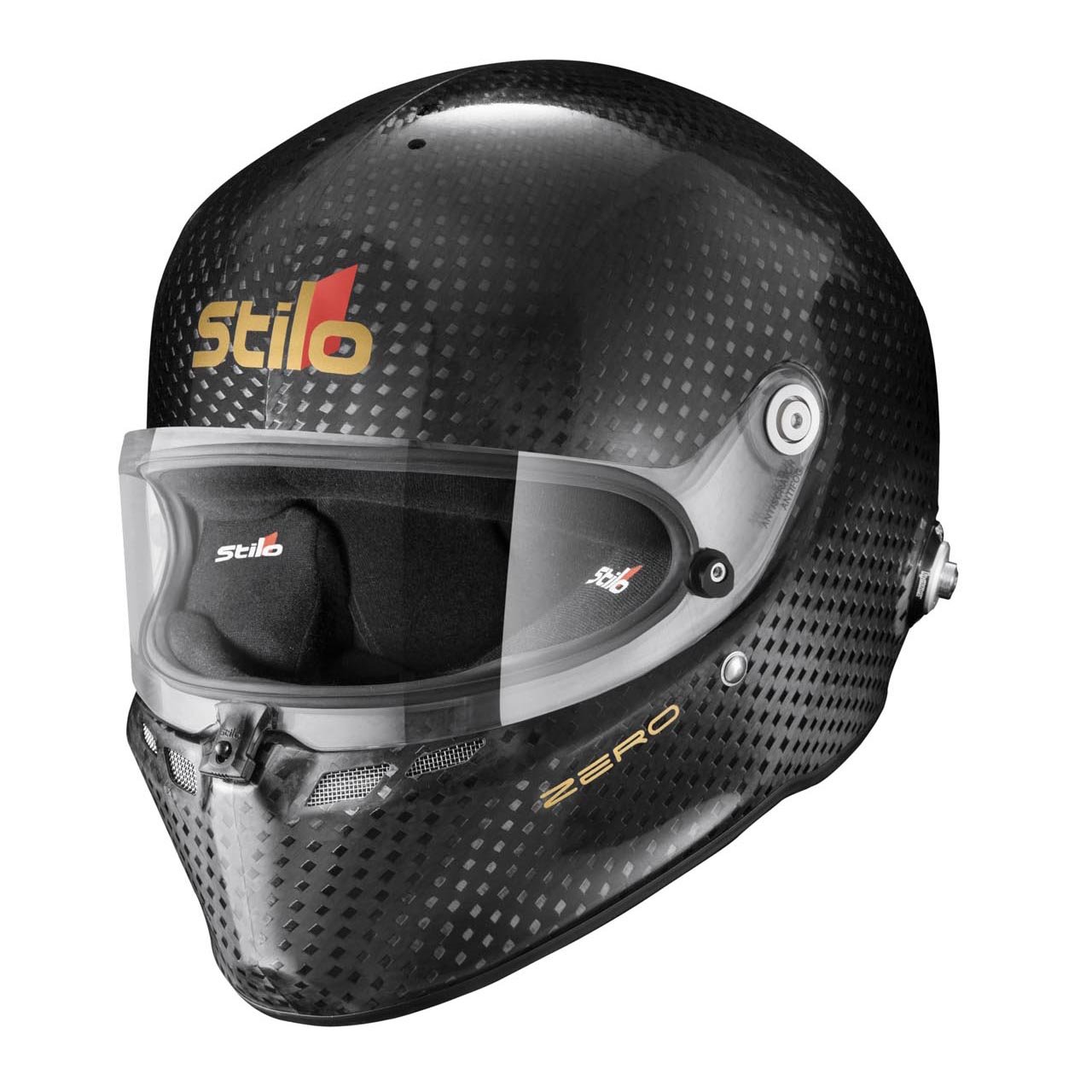 Detail shot of the new dual-position visor locking mechanism on the side of the Stilo ST6 helmet.