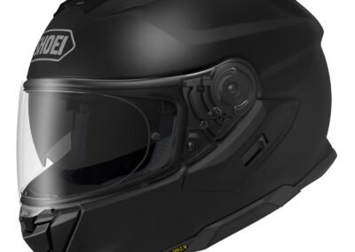 The Shoei GT-Air 3 helmet with graphic design shown in a three-quarter profile on a white background.