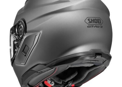 The Shoei GT-Air 3 helmet with graphic design shown in a three-quarter profile on a white background.
