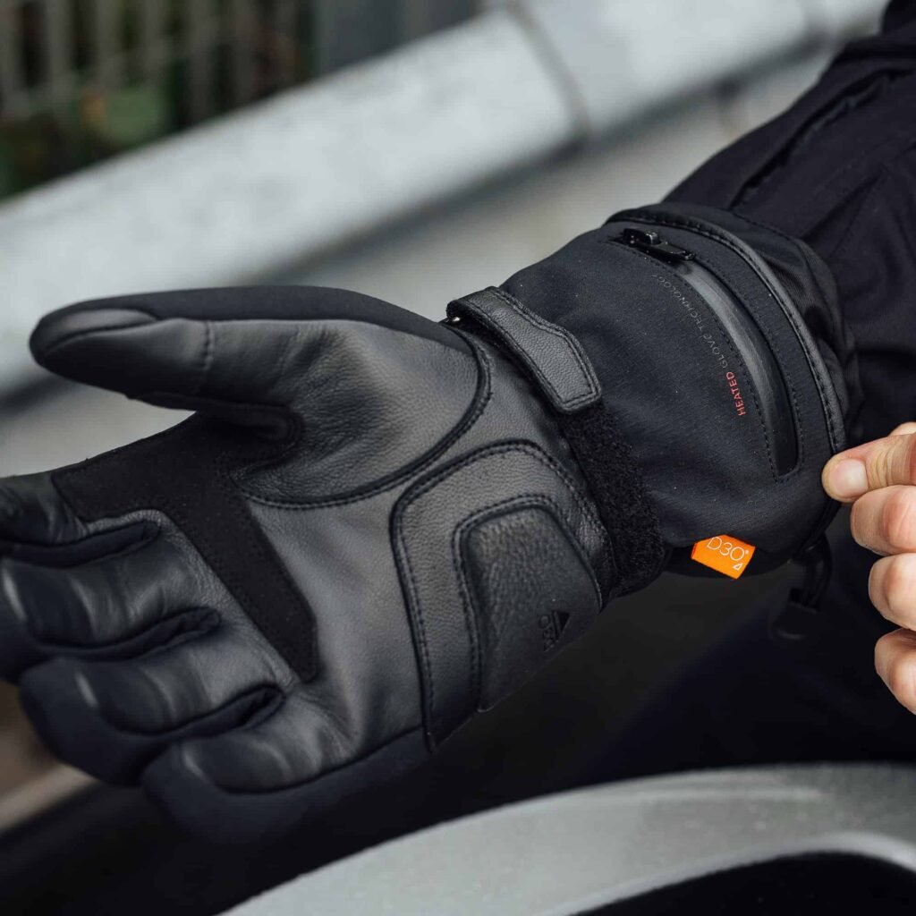 Close-up of the flexible D3O Ghost knuckle protector integrated into the Merlin Curborough glove